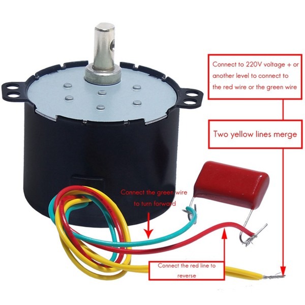 6W AC 220V 2.5r/M Turning Motor for Automatic Egg Incubators with Gear Deceleration Controllable Permanent Magnet Synchronous Motor - Image 3