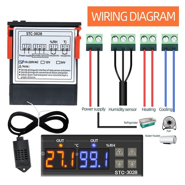 STC-3028 AC 220v Digital Temperature and Humidity Controller AC 220V - Image 7