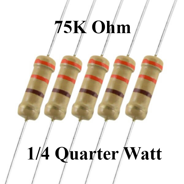 75K Ohm 1/4 Watt Resistor