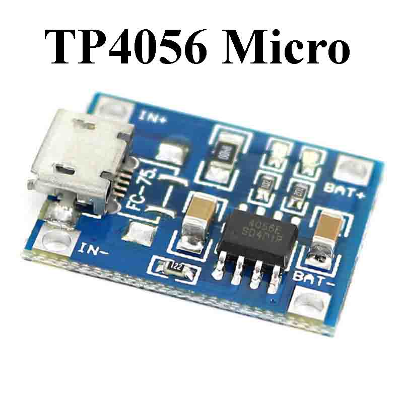 TP4056 Mini 3.7V Li-ion Charger Module 1A With Battery Protection Micro USB