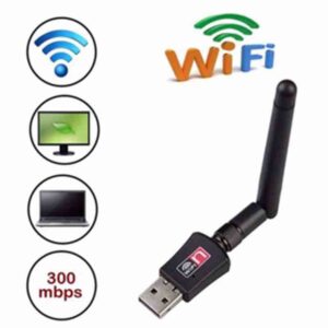 WiFi Receiver With Antenna Wifi Dongle 7601 300Mbps Mini USB 2.0 Wireless Black Color