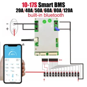 BMS JBD 14S Built-In Bluetooth JBD Smart BMS 7S 8S 10S 13S 14S 16S 17S Lithium Battery Protection Board 24V 36V 48V 60V Li-ion LifePo4