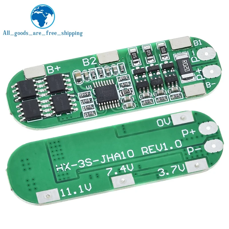 1/5pcs 3S 10A 12V Lithium Battery Charger Protection Board For 18650 Li-ion Battery Cell Charging BMS 11.1V 12.6V With Balanced - Image 2