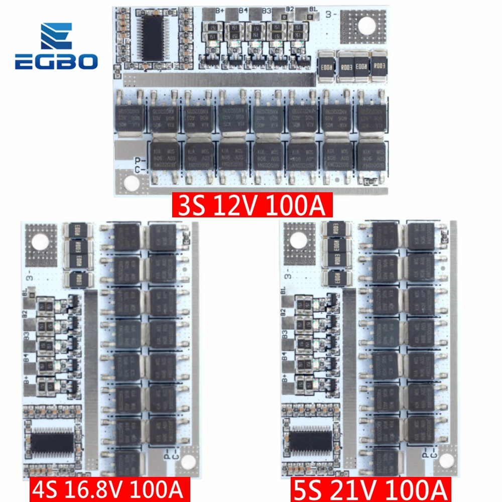 3S/4S/5S Bms 12.6V 16.8V 21V 3.7V 100A Li-ion Lmo Ternary Lithium Battery Protection Circuit Board Li-polymer Balance Charging - Image 3