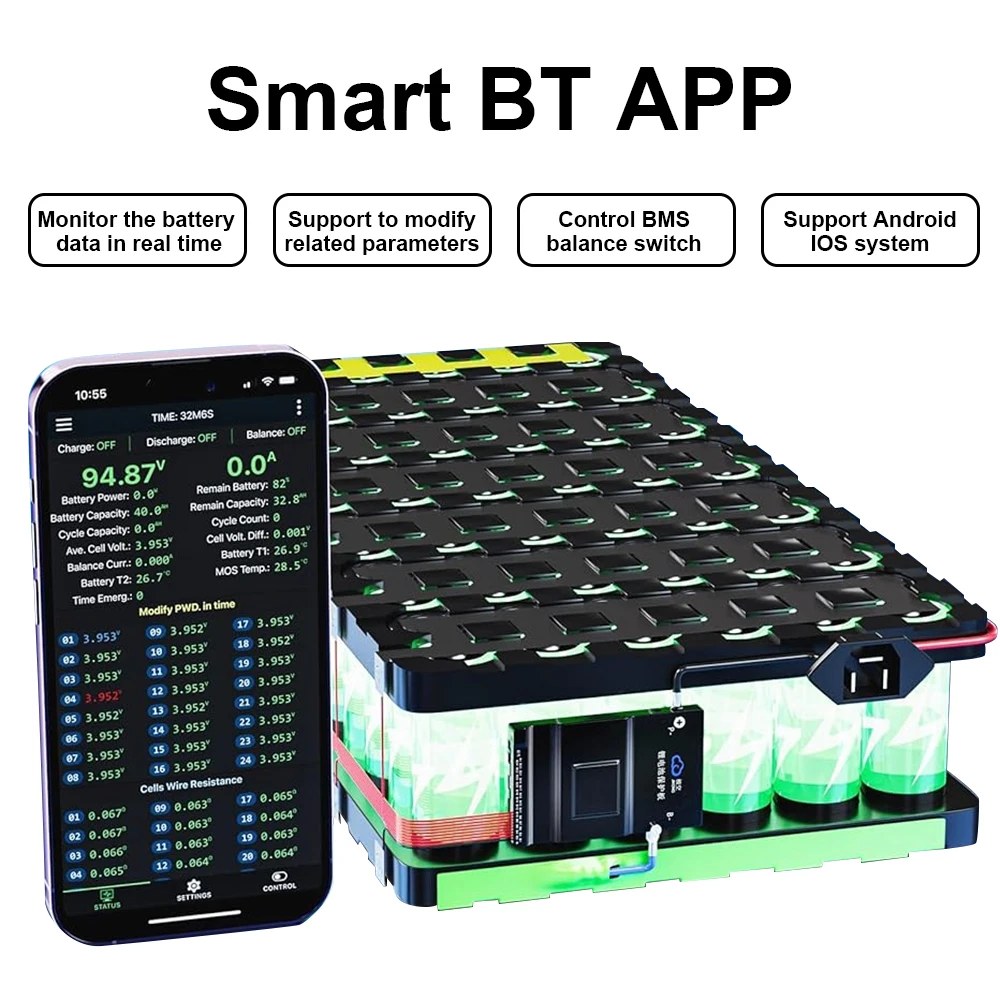 JIKONG BMS JK Smart BMS 8S 12S 13S 14S 16S 17S 20S 24S Active Balance 40A 60A 80A 100A 120A 150A 200A Lifepo4 Li-Ion Lto Battery - Image 3