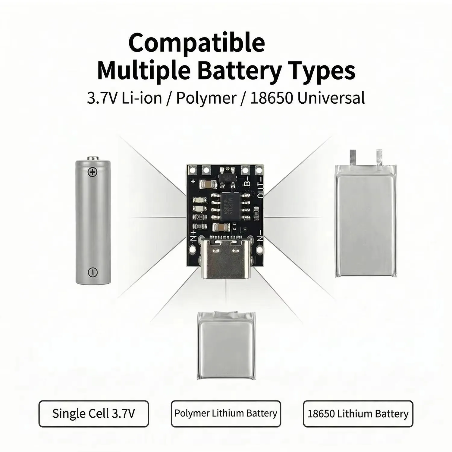 TP4056 Charging With Protection 1-20Pcs TP4056 3.7V Lithium Battery Charging Discharging Board With Protection Type-C USB Type C Li-ion Battery Charging Board - Image 2