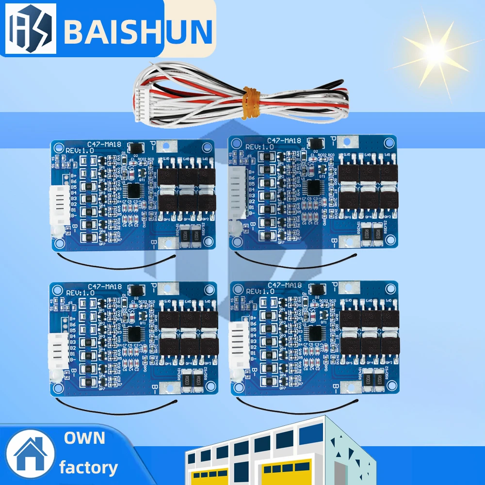 18650 BMS Board 4S/5S/6S/7S (16.8V-21V) - 20A Protection for LMO/Ternary Lithium Batteries, Balance & Temperature Safeguards - Image 6