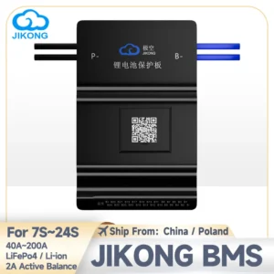 JIKONG V19 Version BMS with RS485 CAN 0.6A~2A Active Balance 8S~24S 100A~200A for LifePo4 Li-ion LTO Battery JK Black BMS