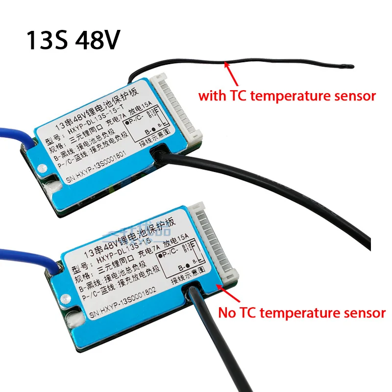 15A 20A 10S 36V 13S 48V Li-ion Lithium Ion Battery Protection Board Common Split Port Pack BMS TC Temperature Sensor Heat Sink - Image 3
