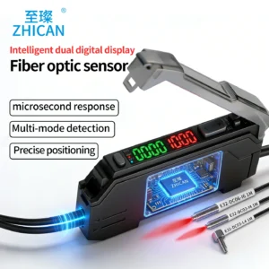 Digital Fiber Optic Sensor ZHICAN ZC3H-ZD11 ZD41 Digital Fiber Optic Amplifier Dual Display Sensor for Through Beam Diffuse Reflective