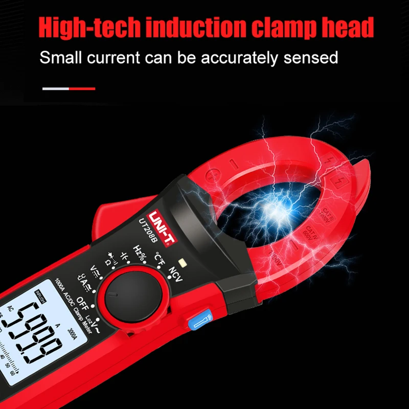 UNI-T Digital Clamp Meter UNI-T 1000A True RMS Digital Clamp Meter 1000V AC DC Voltmeter Pliers Ammeter UT206B UT207B UT208B Inrush Current LPF ACV Test - Image 5