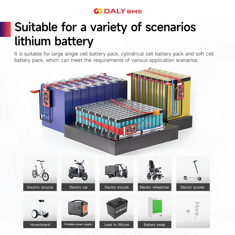 Daly Bms 4S Lifepo4 8S 24V 10S 36V 13S 48V with BMS Switch Li-ion 3S 7S 12S 14S 16S 15A 20A 40A 60A bms for Lithium Battery EV - Image 3
