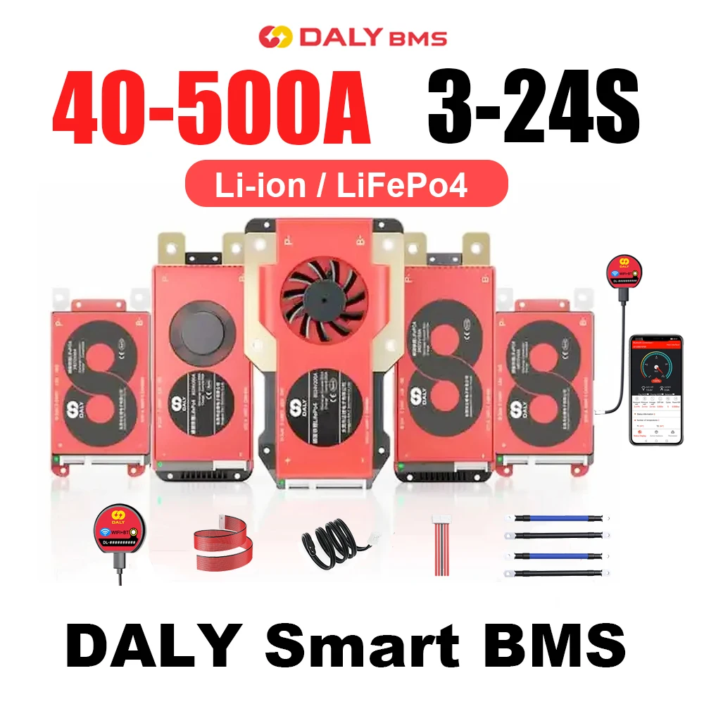 Daly Smart BMS 40-500A BT APP UART 3S 4S 6S 7S 8S 10S 12S 13S 14S 15S 16S 17S 20S 24S Li-ion LiFePo4 LTO 12V 24V 36V 48V 60V 72V - Image 6