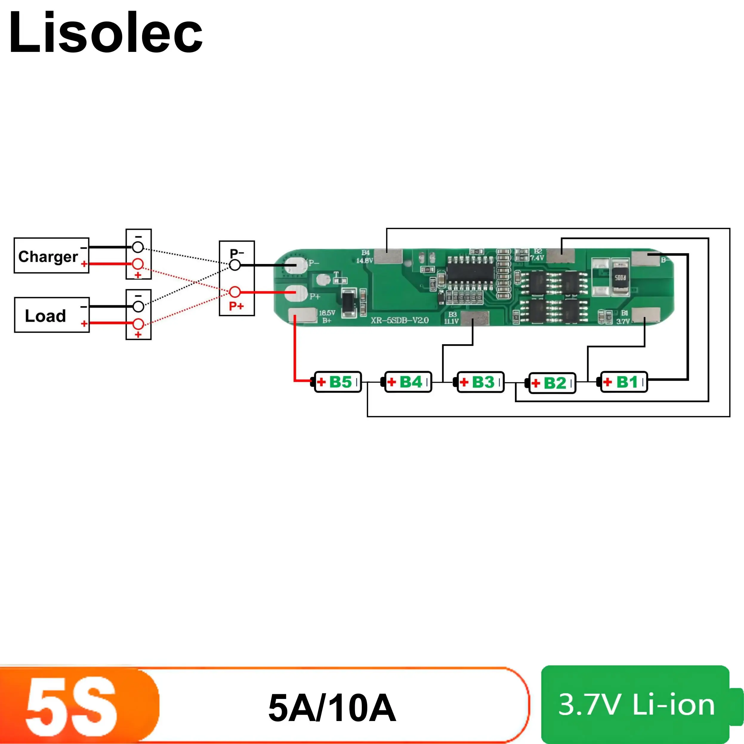 2S 3S 4S 5S 6S 7S 18650 BMS Charging Board Protect Plates 7.4V 12V 18V 24V Li-ion Lithium Battery Protection Circuit Module - Image 6