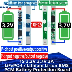 10~40PCS EGBO 1S 3.2V 3.7V 3A LiFePO4 / Lithium Li-ion BMS PCM Battery Protection Board Pcm For 18650 32650 Battery Packs