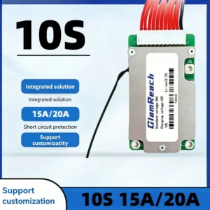 10S 36V 42V 15A/20A Split Port BMS with Balance/NTC Temperature Sensor, 18650 Lithium Battery Protection Board for Electric Bike