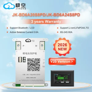 BMS JK BMS Smart BMS 8S-24S 12V 24V 48V 72V Active Balance BMS Smart BMS 80A Lifepo4 Li-Ion Lto Battery JK-BD6A24S8PD JIKONG BMS