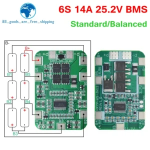 1/3PCS 6S 22.2V 25.2V 14A 20A 18650 Li-ion Lithium Battery Charger Protection Board With Balanced PCB BMS 6 Pack Cells Module