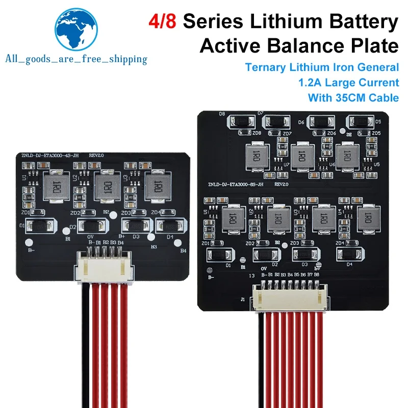 TZT BMS 2S-8S 1.2A Balance Board Lifepo4 LTO Lithium Battery Active Equalizer Balancer Energy Transfer Board BMS 3S 4S 5S 6S 8S - Image 3