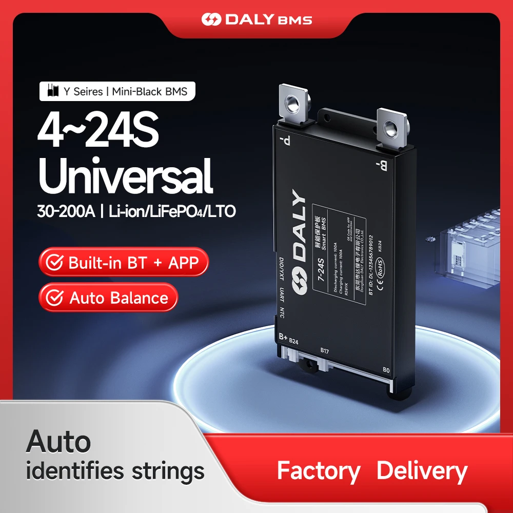 BMS Daly Lifepo4 Daly Smart BMS 4S 6S 8S 12S 13S 14S 16S 17S 20S 24S Bluetooth BMS 30A 40A 60A Lifepo4 Li-Ion LTO Battery