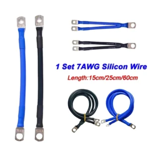 1Set 7AWG Soft Silicon Wire Heatproof Silicone Silica Gel Wire Cable with Copper Nose for BMS Battery Protetcion Board