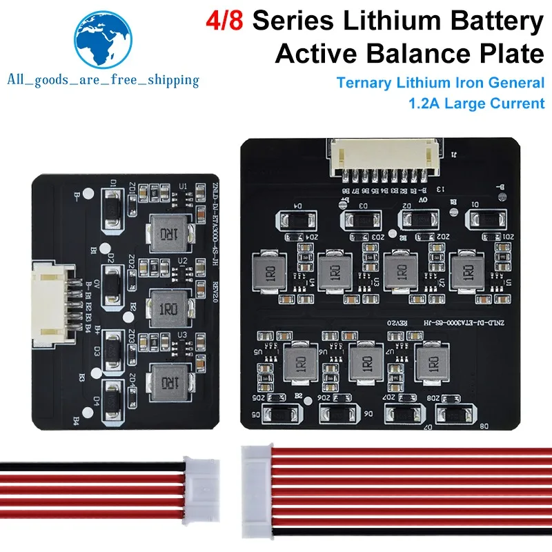 TZT BMS 2S-8S 1.2A Balance Board Lifepo4 LTO Lithium Battery Active Equalizer Balancer Energy Transfer Board BMS 3S 4S 5S 6S 8S