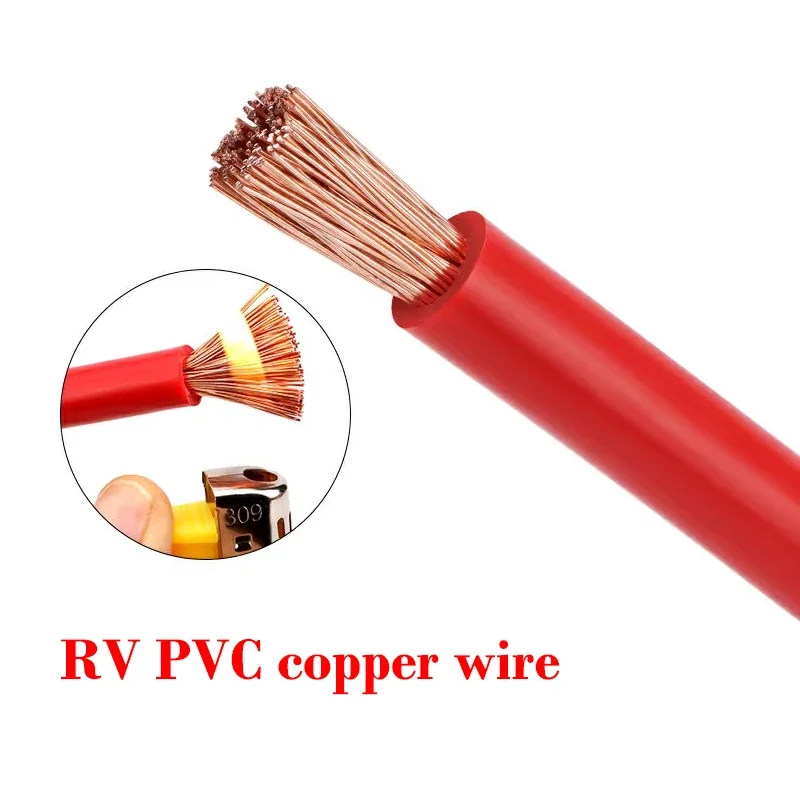Battery Inverter Cable 20 ~ 100CM RV Pure Coppe Battery Inverter Cable Set 8 6 4AWG With M8 Lug PVC Insulated For Solar System UPS Car Connection Wire - Image 4