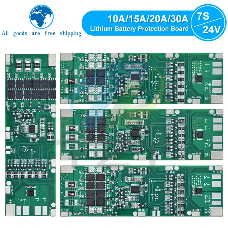 1/3PCS BMS 7S 24V 10A 15A 20A 30A Li-ion 18650 Battery Charge Board With Balance Function Short Circuit / Temperature Protection - Image 5