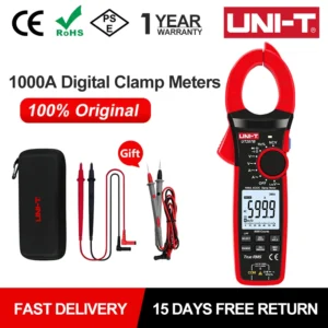 UNI-T Digital Clamp Meter UNI-T 1000A True RMS Digital Clamp Meter 1000V AC DC Voltmeter Pliers Ammeter UT206B UT207B UT208B Inrush Current LPF ACV Test