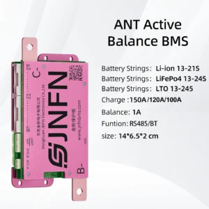 JNFN ANT Smart BMS 1A Active Balance 13S-24S Lifepo4 LTO Li-ion 18650 Battery 100A/120A/150A 48V 60V 72V 20S 16S RS485/BT