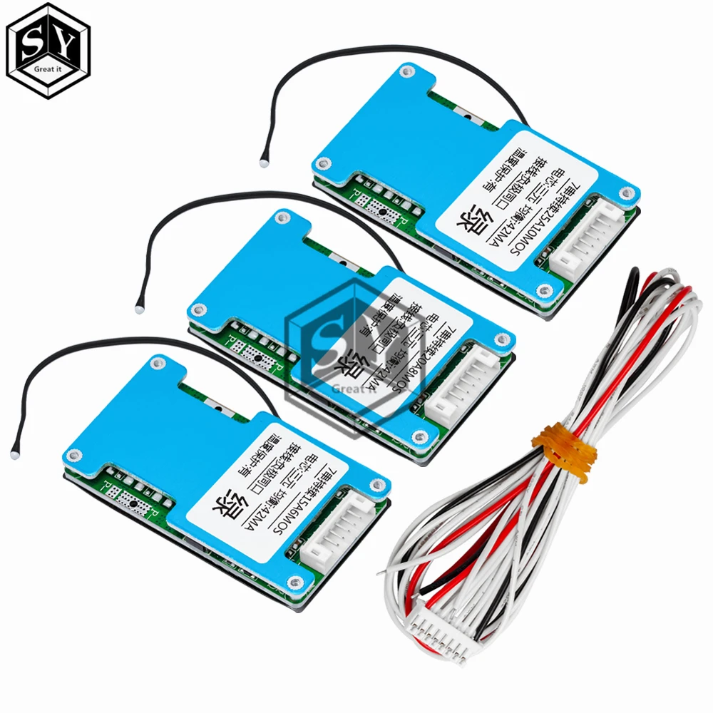 BMS 7S 24V 15A 20A 25A Li-ion Lmo Ternary Lithium 18650 Battery Charge Protection Board Balance And NTC Temperature Protect - Image 2