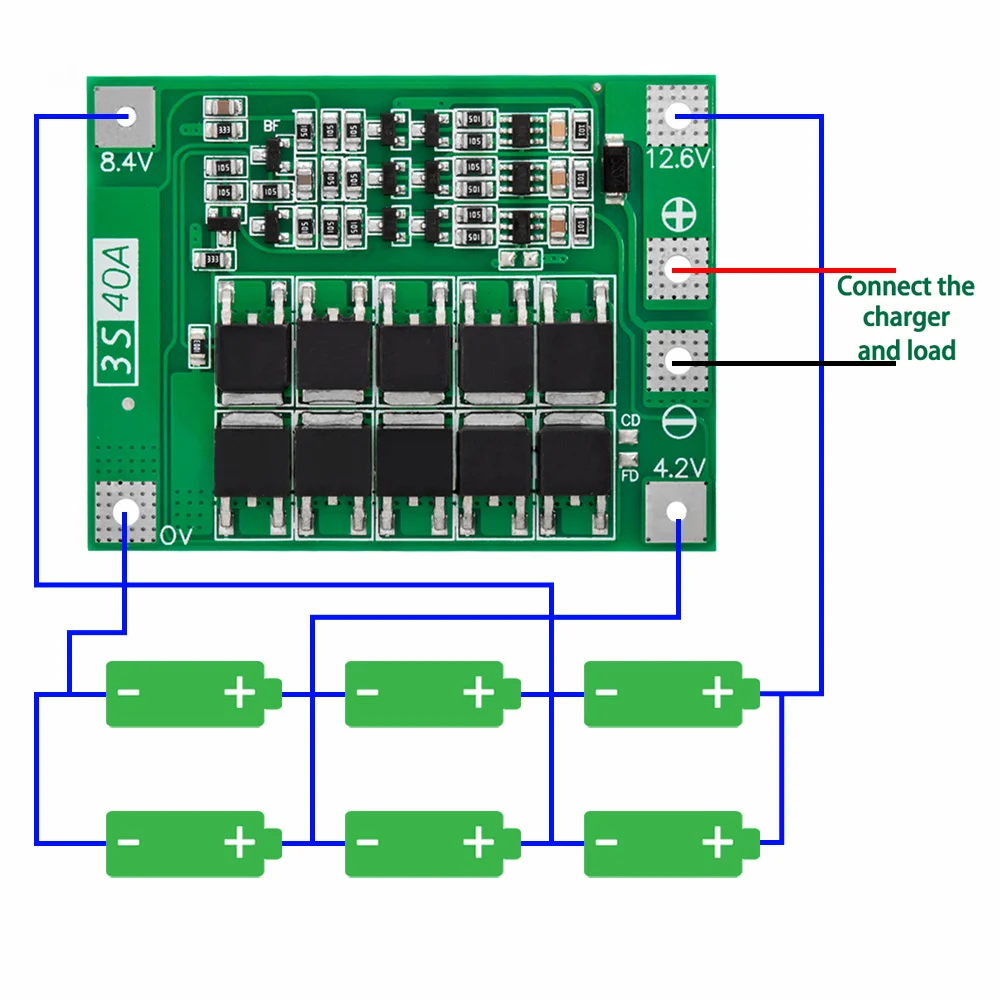 Li-ion Lithium Battery Charger Protection Board 3S 4S 40A 60A 18650 BMS For Drill Motor 11.1V 12.6V/14.8V 16.8V Enhance/Balance - Image 3