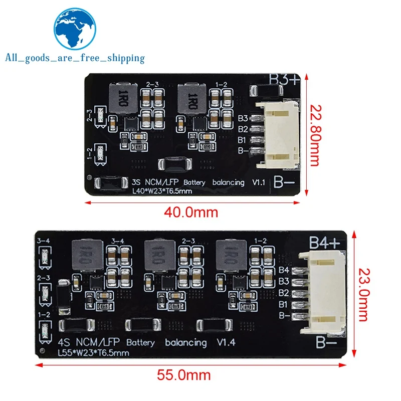 TZT BMS 3S 4S Active Balancer Board 1.2A Lifepo4 Lipo Li-ion Lithium Battery Energy Transfer Equalizer Module Inductive Version - Image 4