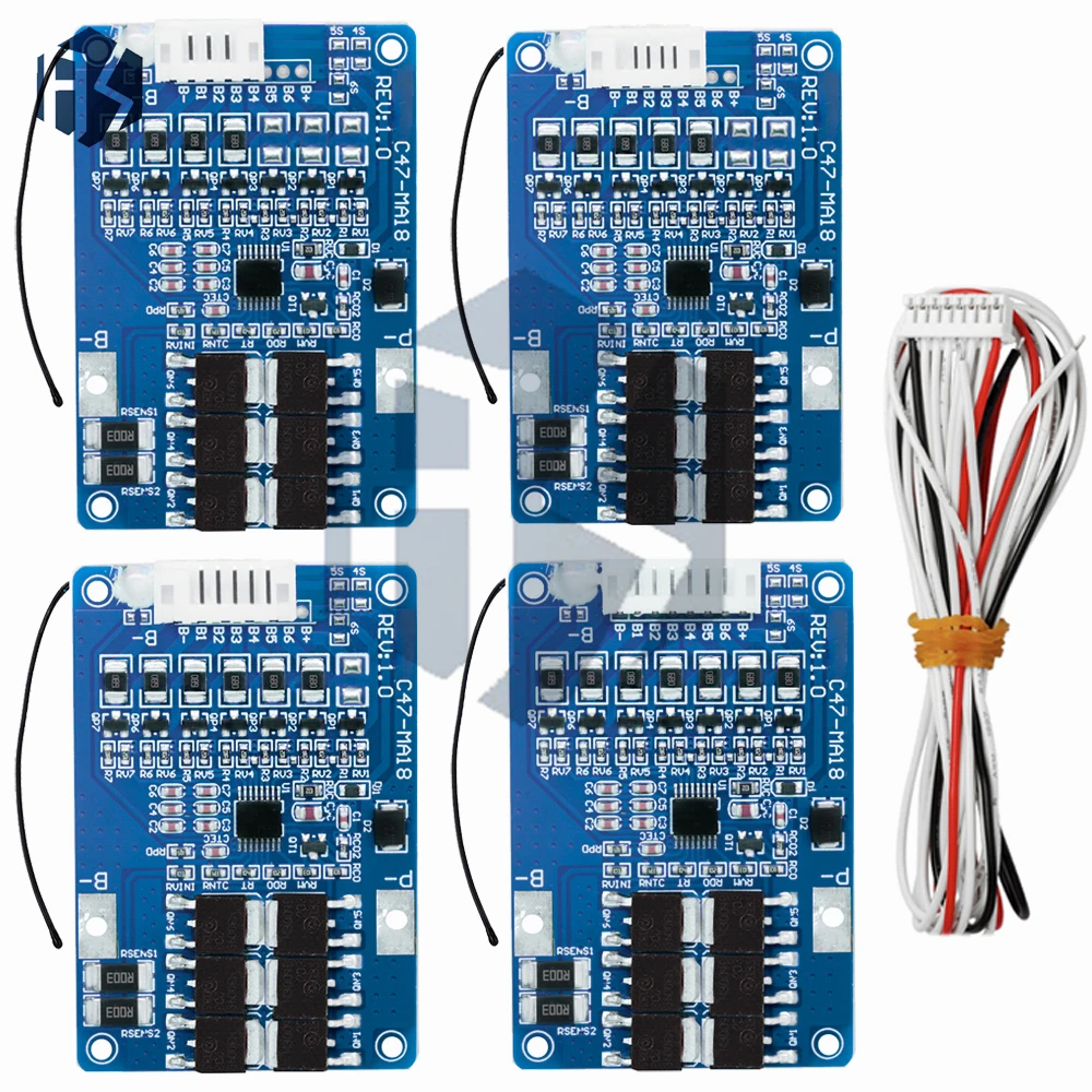 18650 BMS Board 4S/5S/6S/7S (16.8V-21V) - 20A Protection for LMO/Ternary Lithium Batteries, Balance & Temperature Safeguards