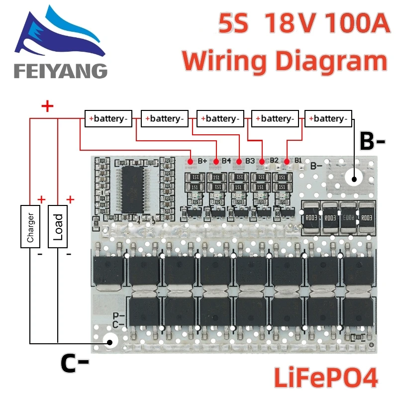 5S 4S 3S BMS 100A 21V 18V 16.8V 12V 18650 Li-ion LMO Ternary Lithium Battery Protection Circuit Board Balance Charging - Image 2