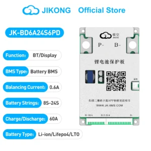 JIKONG JKBMS JK-BD6A24S6PD 8S-24S 24V 48V 72V 60A Smart Active Balance BMS Lifepo4 Li-Ion Lto 18650 21700