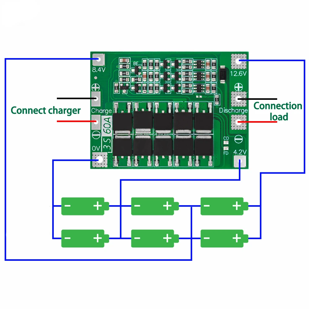 Li-ion Lithium Battery Charger Protection Board 3S 4S 40A 60A 18650 BMS For Drill Motor 11.1V 12.6V/14.8V 16.8V Enhance/Balance - Image 5