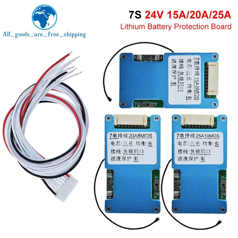 BMS TZT BMS 7S 24V 15A 20A 25A Li-ion Lmo Ternary Lithium 18650 Battery Charge Protection Board Balance And NTC Temperature Protect - Image 3