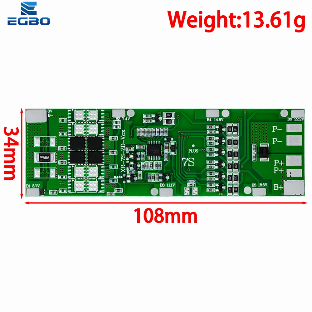 1~5PCS BMS 7S 24V 10A 15A 20A 30A Li-ion 18650 Battery Charge Board With Balance Function Short Circuit / Temperature Protection - Image 2