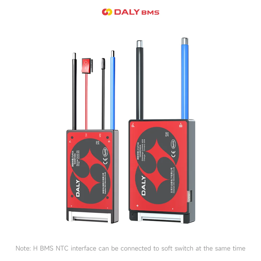 Daly Hardware BMS 4S Lifepo4 8S 24V 10S 36V 13S 48V Li-ion 3S 7S 12S 14S 16S 15A 20A 40A 60A with NTC Key Switch e-Bike Scooter