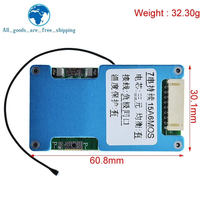 BMS TZT BMS 7S 24V 15A 20A 25A Li-ion Lmo Ternary Lithium 18650 Battery Charge Protection Board Balance And NTC Temperature Protect - Image 4