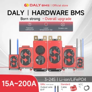 DALY BMS Li-ion 10S 36V 13S 14S 48V 16S 17S 60V LFP 4S 8S 16S 24V BMS with ntc 15A 20A 40A 60A 100A Hardware BMS