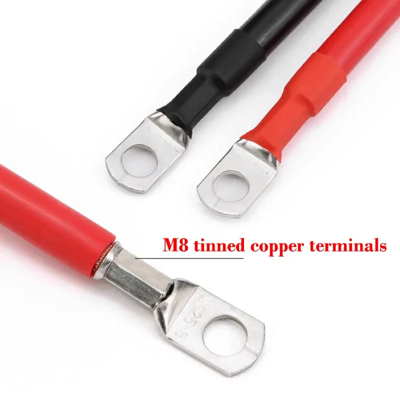Battery Inverter Cable 20 ~ 100CM RV Pure Coppe Battery Inverter Cable Set 8 6 4AWG With M8 Lug PVC Insulated For Solar System UPS Car Connection Wire - Image 5