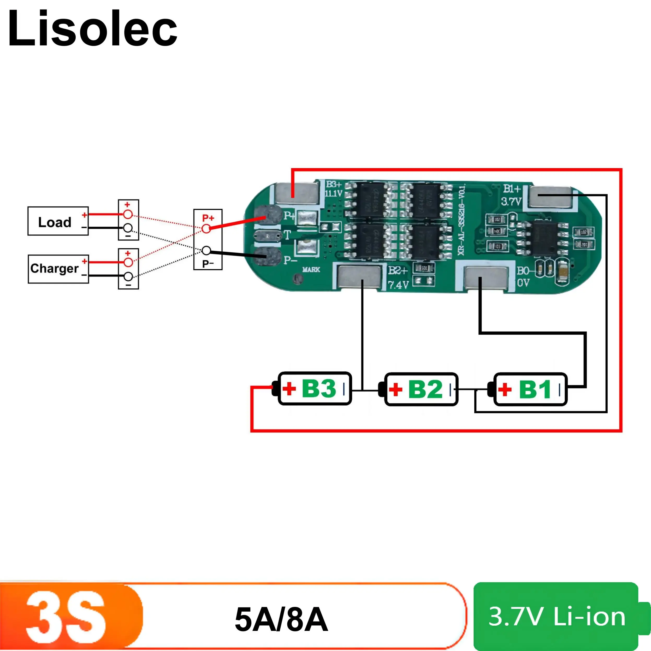 2S 3S 4S 5S 6S 7S 18650 BMS Charging Board Protect Plates 7.4V 12V 18V 24V Li-ion Lithium Battery Protection Circuit Module - Image 4