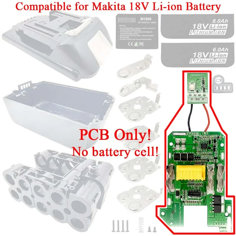 BL1830 BL1815 Lithium Battery Charging Protection Circuit Board PCBA BMS for Makita 18V Battery Chip BL1860 Control Motherboard - Image 2