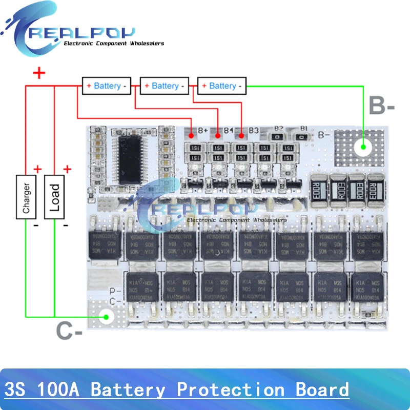 3S 4S 5S 3.2V 3.7V BMS 12V 16.8 21V 100A Li-ion LMO Ternary Lithium Battery Protection Circuit Board Li-POLYMER Balance Charging - Image 5