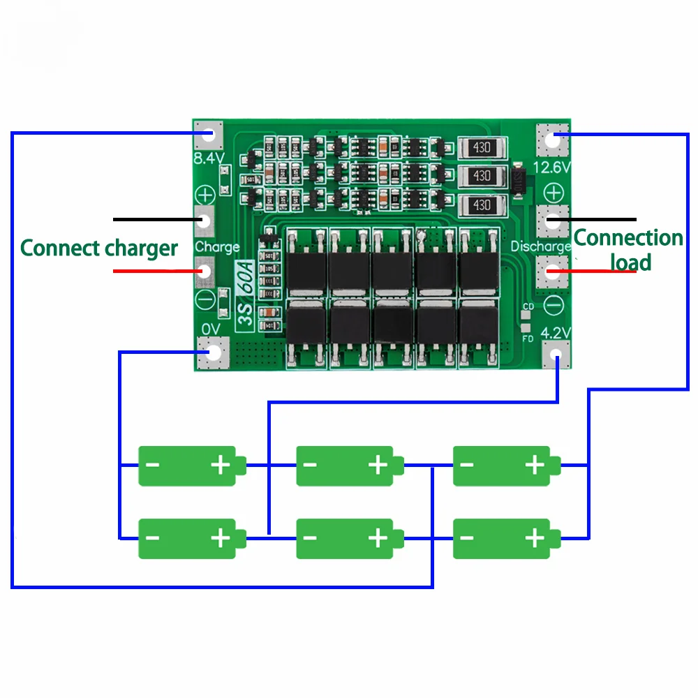 Li-ion Lithium Battery Charger Protection Board 3S 4S 40A 60A 18650 BMS For Drill Motor 11.1V 12.6V/14.8V 16.8V Enhance/Balance - Image 4