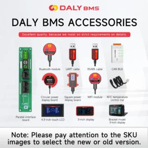 Daly Smart BMS lifepo4 Li-ion Accessories 3s-24s 30A-500A 4s 8s 16s Touch Control Screen LCD Display And CAN BUS AND LIGHT BOARD