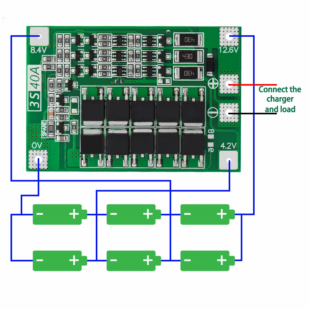 Li-ion Lithium Battery Charger Protection Board 3S 4S 40A 60A 18650 BMS For Drill Motor 11.1V 12.6V/14.8V 16.8V Enhance/Balance - Image 2