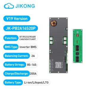 JIKONG V19 JK-PB2A16S20P Smart BMS 8S-16S 200A Li-ion/ Lifepo4/ LTO Battery Household Energy Inverter BMS Active Balancer 2A